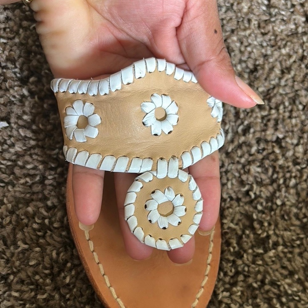Jack Rogers Cream and Light Blue Sandals - Picture 3 of 6